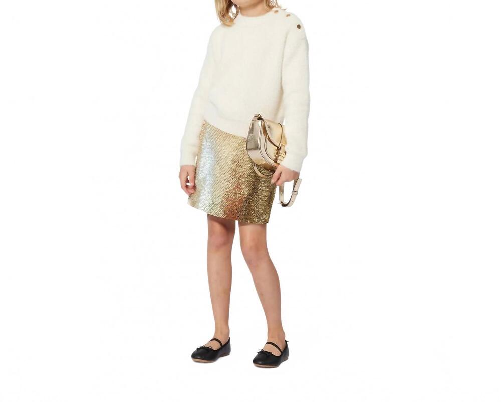 NEW MICHAEL KORS kid's sequins mini skirt in gold